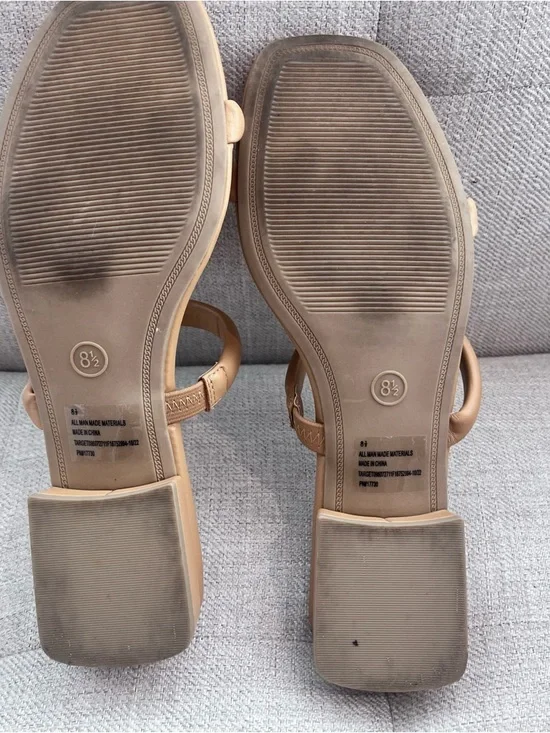 A New Day Nude Heeled Sandals | Minimal Strap | Block Heel | Size 8.5 - Picture 4 of 4